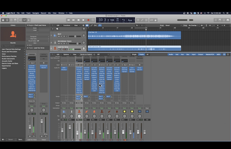 Clear Vocals: Stock Edition (Logic Pro X) — session screenshot