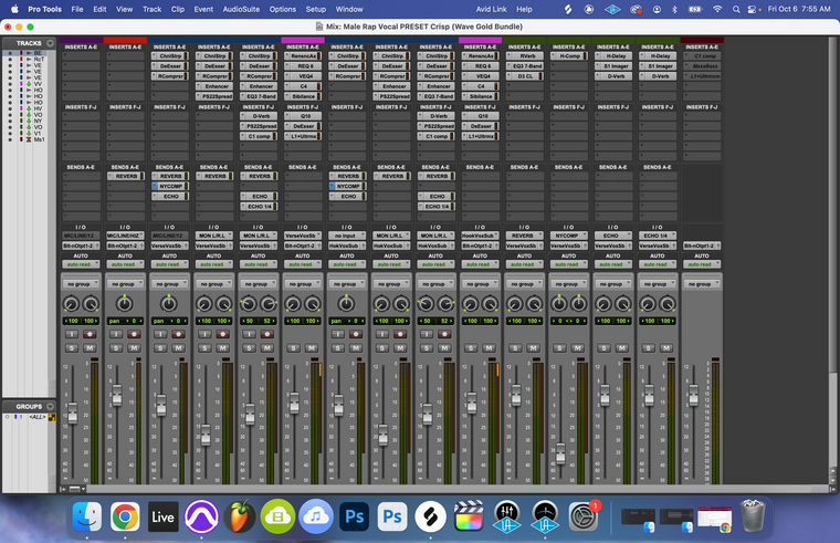 Clear Vocals: Waves Gold Edition (Pro Tools) — session screenshot
