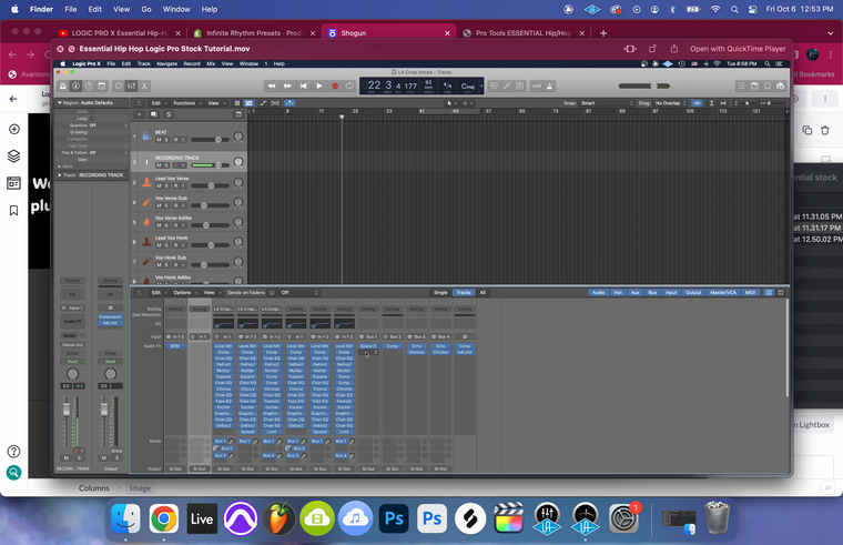 Hip Hop Essentials: Stock Edition (Logic Pro X) — session screenshot