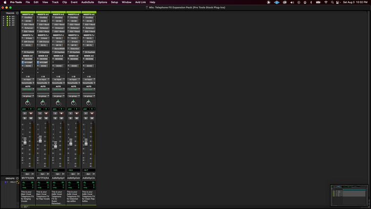 Telephone FX: Waves Gold Edition (Pro Tools) — session screenshot