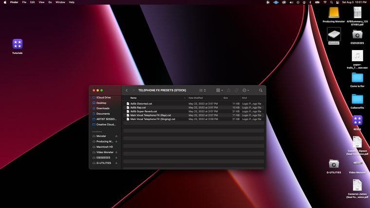 Telephone FX: Waves Gold Edition (Logic Pro X) — session screenshot